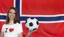 Norway Flag with female soccer fan