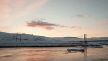 4K Time lapse pan and tilt shot Jökulsarlon sunset