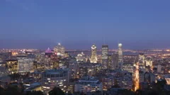 4K Time Lapse Montreal Twilight After Sunset