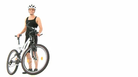 Athlete With Bicycle And Copyspace