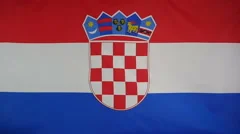 Slowmotion Real Textile Flag Of Croatia