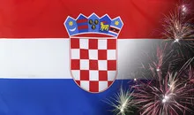 Croatia Flag Firework real fabric