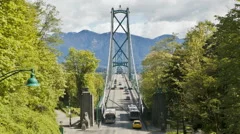 Lions Gate Bridge At Stanley Park In Vancouver, British Columbia, Canada