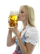 Woman Kisses A Beer Mug