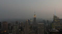 4K Timelapse New York Aerial Sunset Pan Shot