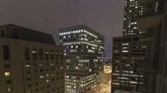 4K Time Lapse Tilt Shot Aerial Traffic Intersection At Night