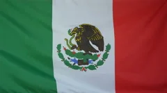 Mexico Flag Real Fabric Close Up 4K