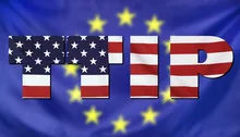 TTIP Concept USA and EU flags composition