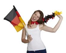 Attractive Woman Shows German Flag