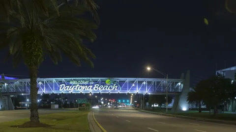 4K Time Lapse Car Light Trails Daytona Beach Night