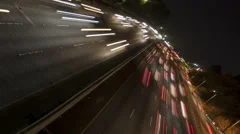 Time Lapse Rotate Freeway Light Trails At Night