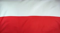 Poland Flag Real Fabric Close Up 4K