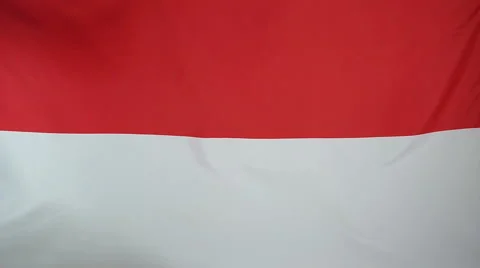 Slowmotion Real Textile Flag Of Indonesia