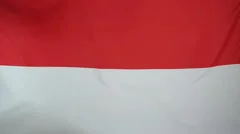 Slowmotion Real Textile Flag Of Indonesia