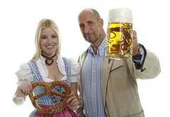 Couple In Traditional Oktoberfest Outfit