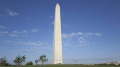 4K Time Lapse Zoom In Washington Memorial In Washington, Dc, Usa