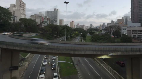 4K Time Lapse Traffic Sao Paulo Close Up