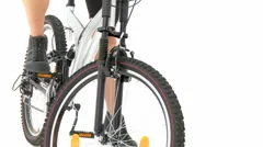 Biker With Helmet And Bicycle