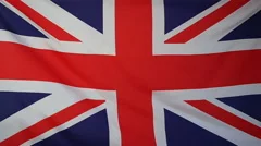 Slowmotion Real Textile Flag Of United Kingdom