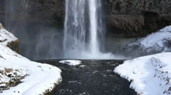 Slowmotion Seljalandsfoss Waterfall Tilt Shot