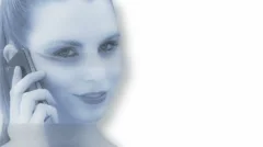 Close Up Woman Hologram Talking On Phone