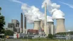 Power Plant With Huge Cooling Towers