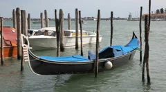 Scenery With Gondolas In Venice