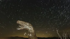 Time Lapse Close Up Of Dinosaur With Startrails
