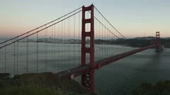 4K Time Lapse Close Up Golden Gate Bridge Twilight To Night