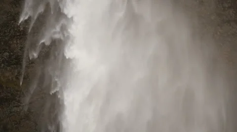 Slowmotion Seljalandsfoss Waterfall Close Up