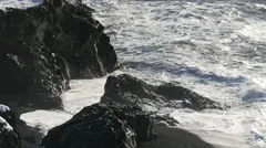Waves Crashing On Rock Coast