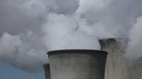 Power Plant With Huge Cooling Towers