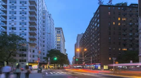 Timelapse Traffic At Sunset On Broadway
