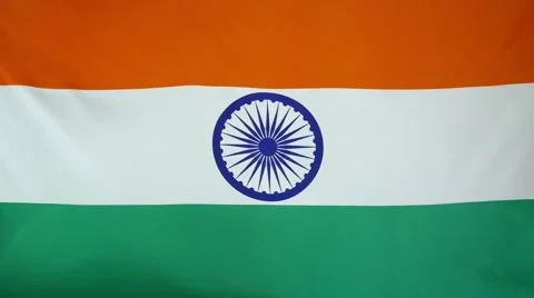 India Flag Real Fabric Close Up 4K
