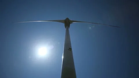 Wind Turbine With Blue Sky