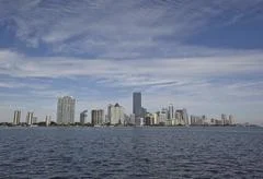 Miami City Skyline Panorama At Day