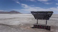 4K Time Lapse Salt Lake Sign Race Track