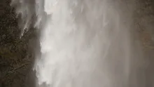 Slowmotion Seljalandsfoss waterfall close up