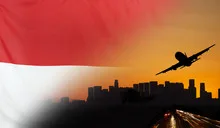 Indonesia fabric Flag Travel and Transport Concept
