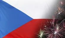 Czech Republic Flag Firework real fabric