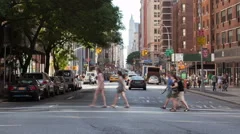 4K Time Lapse Traffic Zoom Out On Broadway Nyc