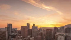 4K Time Lapse Close Up Vancouver Skyline Sunset