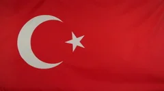 Turkey Flag Real Fabric Close Up 4K