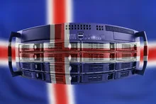 Server Country Concept with Flag of Iceland