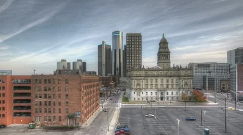 Detroit Downtown Sunset