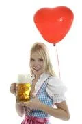 Woman In Dirndl With Balloon