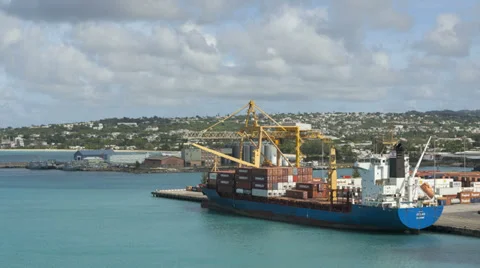 Timelapse Freighter Loaded In Barbados
