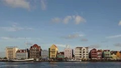 4K Time Lapse Pan Shot Willemstad Curacao Waterfront