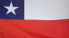 Chile Flag Real Fabric Close Up 4K