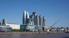 4K Time Lapse Puente De La Mujer Zoom Out (Editorial)